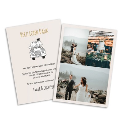 Comic  Dankeskarte Hochzeit